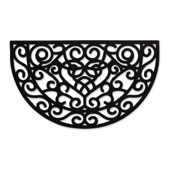 DII Rubber Doormats Collection All Weather, 18x30", Heart Scroll