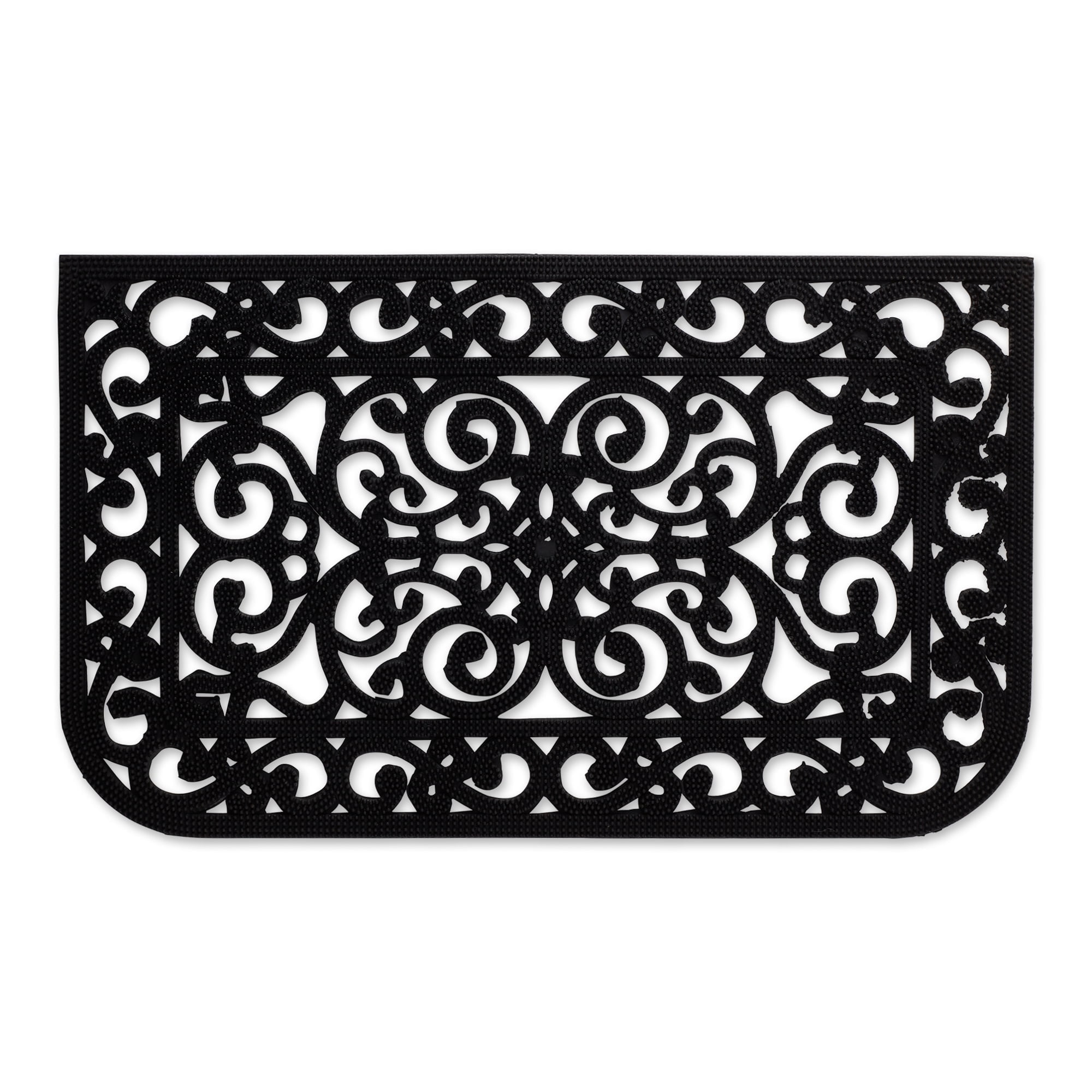 DII Rubber Deurmatten Collectie Alle Weer, 18x30 inch, Half Moon Scroll