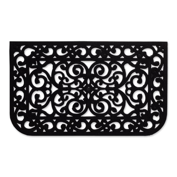 DII Rubber Doormats Collection All Weather, 18x30", Scroll Pin