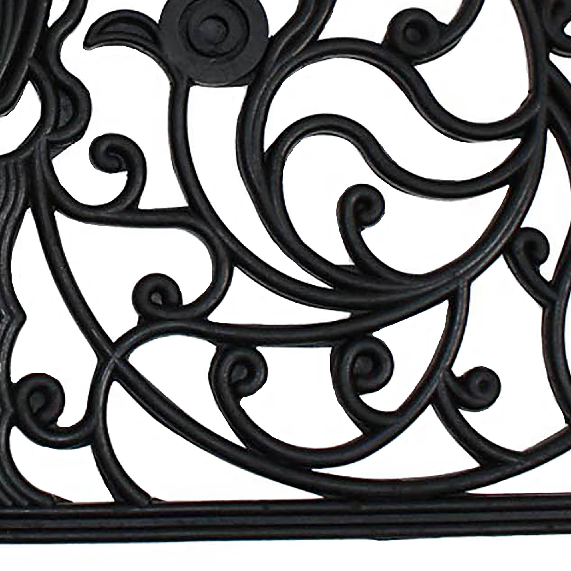 Half-Round Black Rubber Outdoor Doormat, 24x36