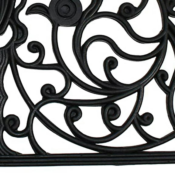 DII Rubber Doormats Collection All Weather, 24x36", Wrought Iron Half Round