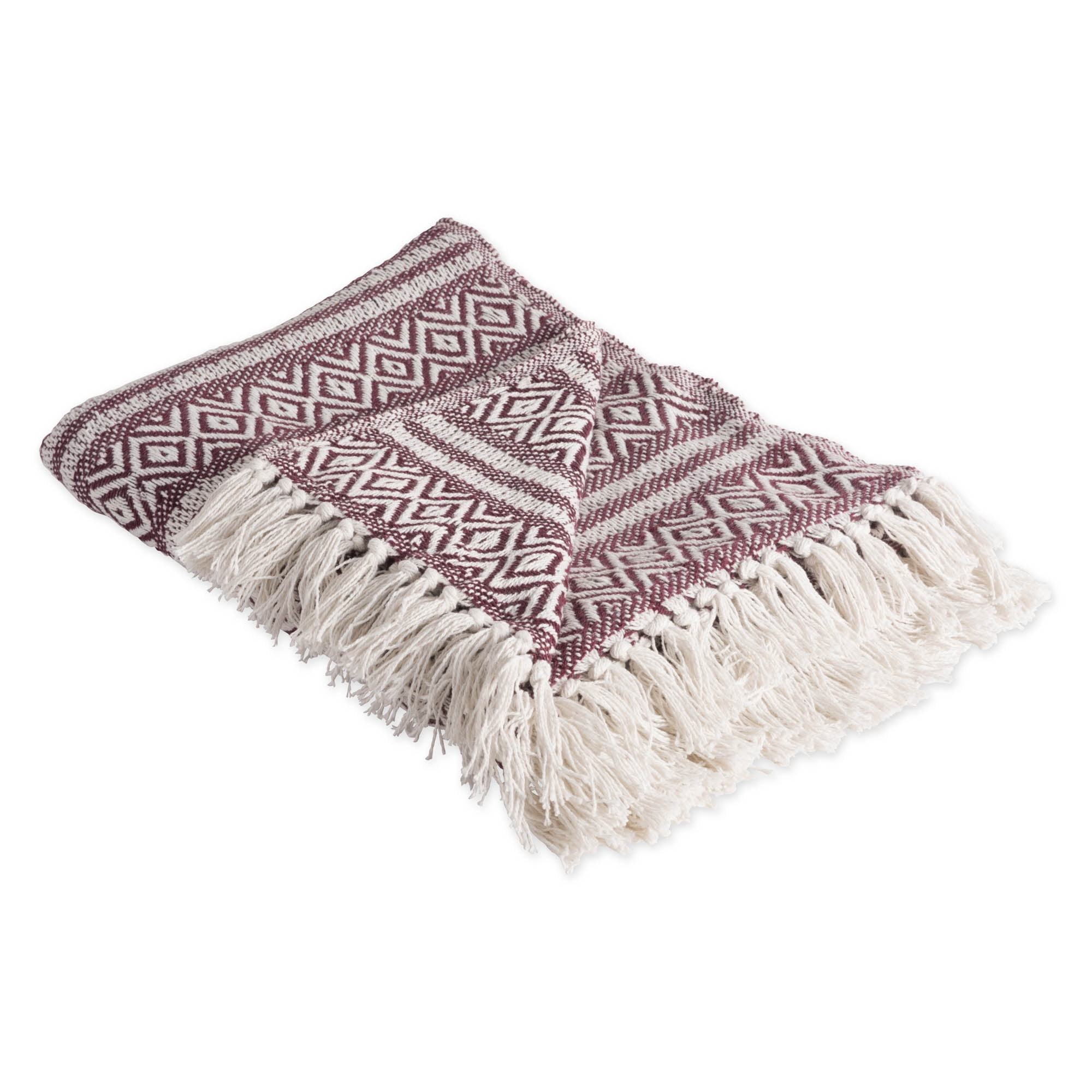 DII Rustic Farmhouse Cotton Blanket Throw with Fringe 50 x 60