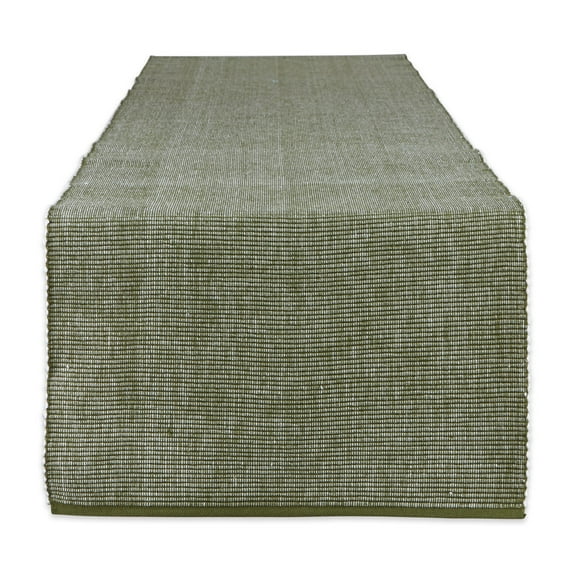 DII Sage & White 2-Tone Ribbed Cotton Table Runner 13x108 inches