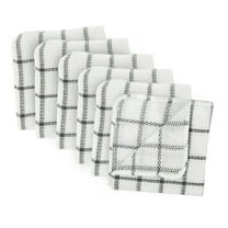 DII Scrubber Dish Cloths Collection Windowpane, 12x12, Gray 6 Count