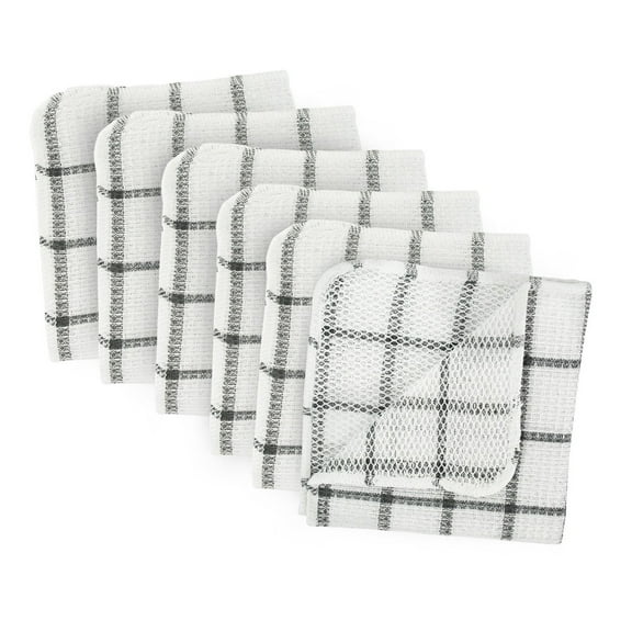 DII Modern Cotton and Polyester Scrubber Dishcloths in Gray (Set of 6)