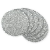 DII Silver Round Polypropylene Woven Tinsel Placemat (Set of 6)