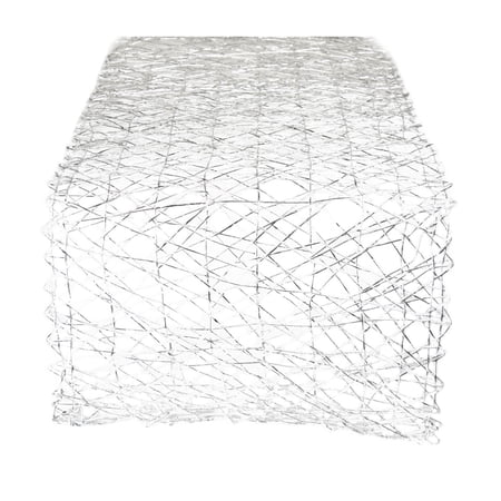 DII Silver Woven Paper Table Runner, 72 x 14", 100% Cotton