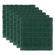 Solid Dark Green Windowpane Terry Dishcloth (Set of 6)