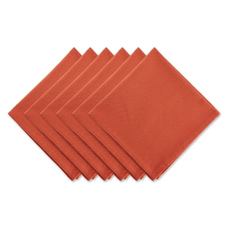 DII Solid Napkin Set Collection, 20x20", Pumpkin Spice 6 Piece