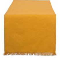 DII Solid Pumpkin Spice Heavyweight Fringed Table Runner 14x108