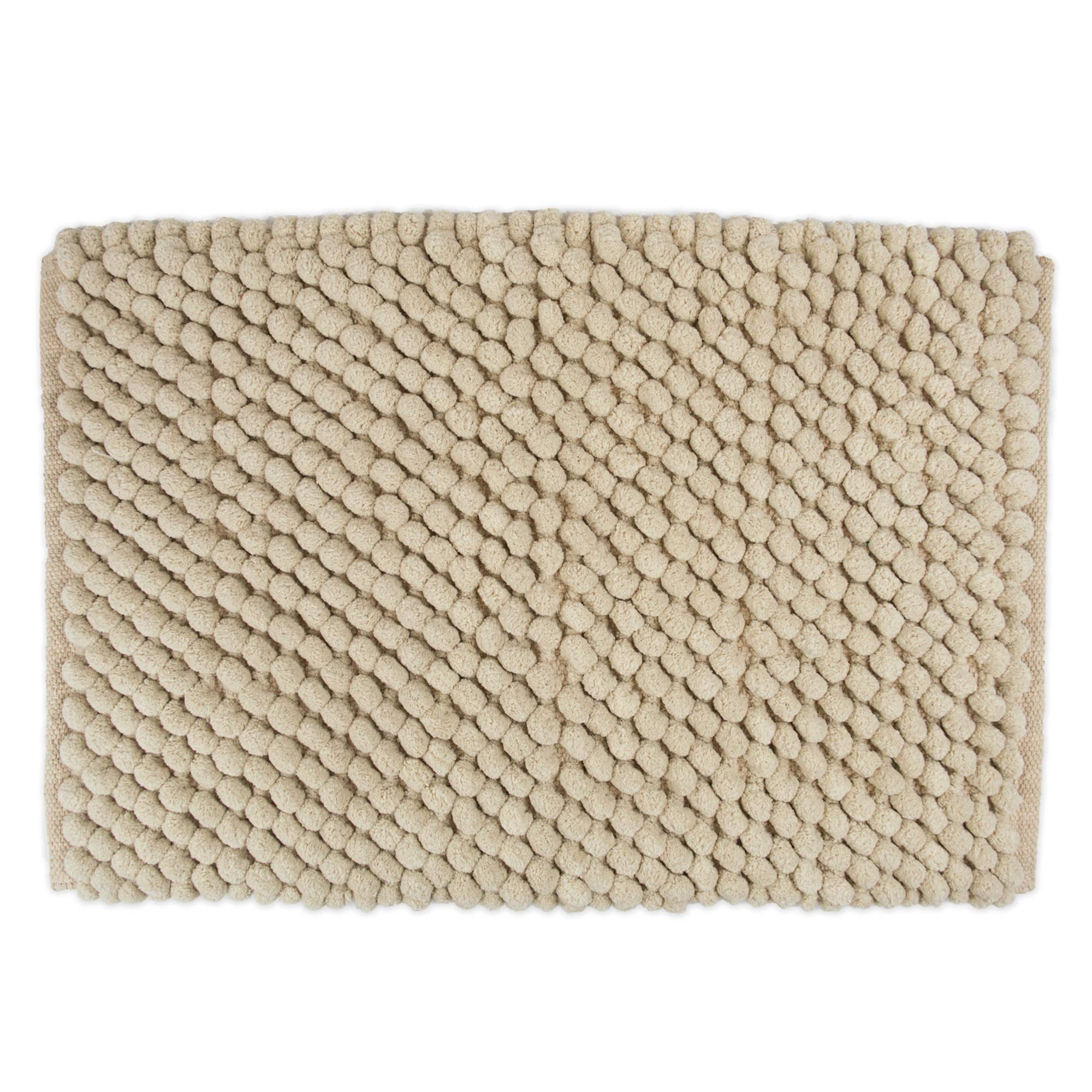 Taupe Chunky Popcorn Cotton Blend Bath Mat 17x24