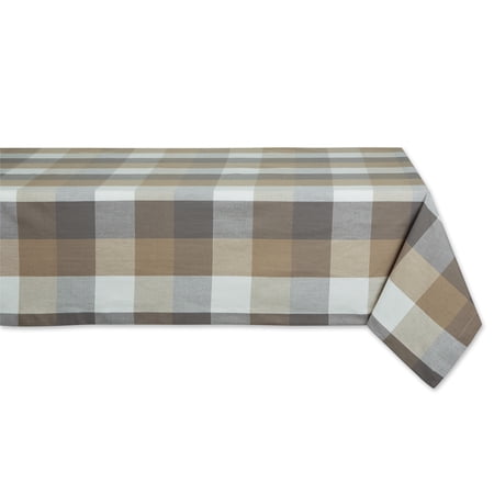 DII Stone Multi-Color Check Cotton Tablecloth 60x104