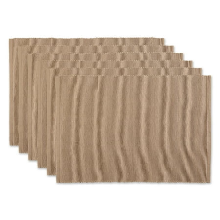 DII Ribbed Solid Placemat Set/6
