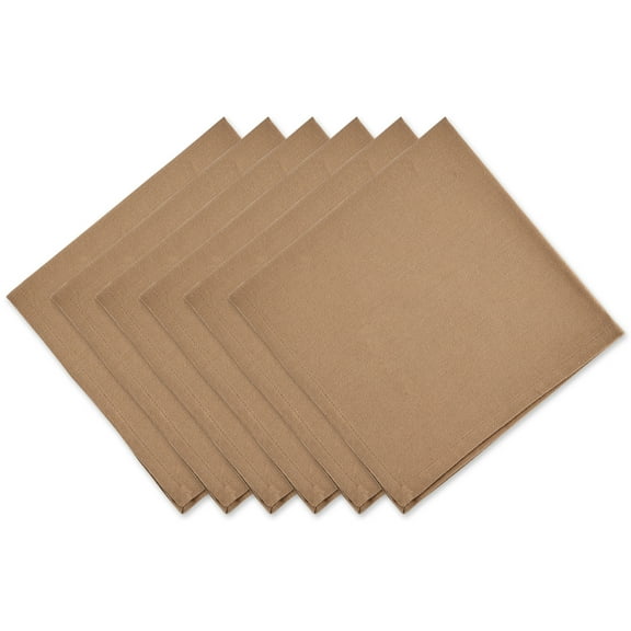 Contemporary Home Living Set of 6 Tan Brown Square Napkin 20"