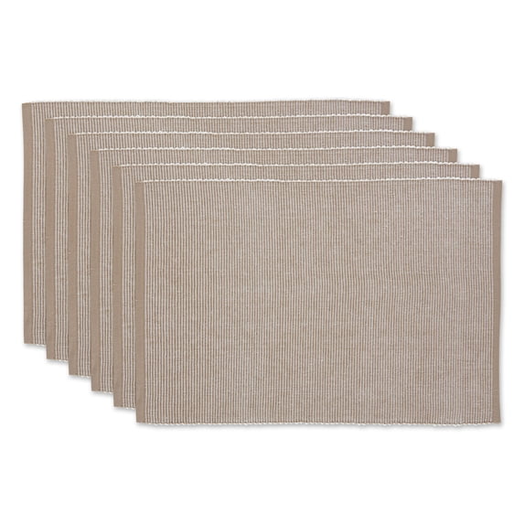 Stone & White 2-Tone Ribbed Placemat (Set of 6)