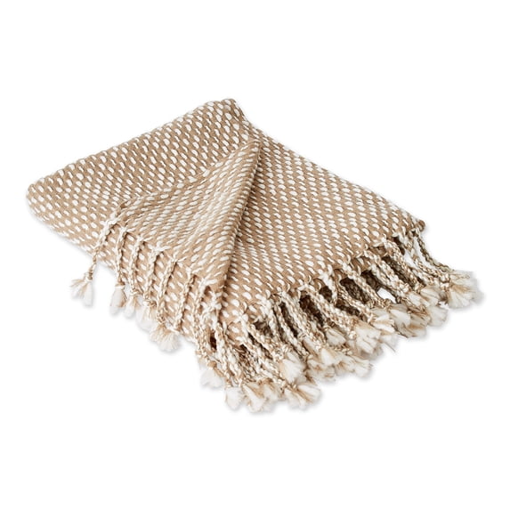 Stone & White Textured Acrylic Throw
