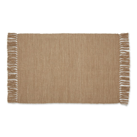 Contemporary Home Living 2' x 3' 2-Tone Ribbed Area Throw Rug - Brown