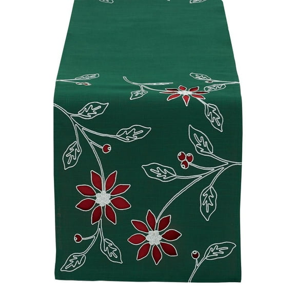 DII Table Runner Embroidered Poinsetta