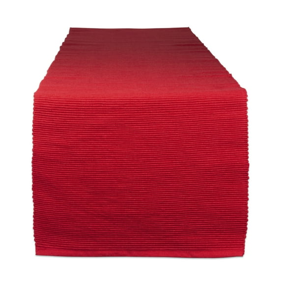 DII Tango Red Ribbed Table Runner 13x72