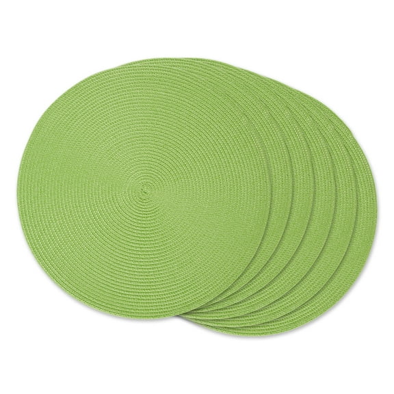 PLACEMAT ROUND WOVEN LIME Set of 6