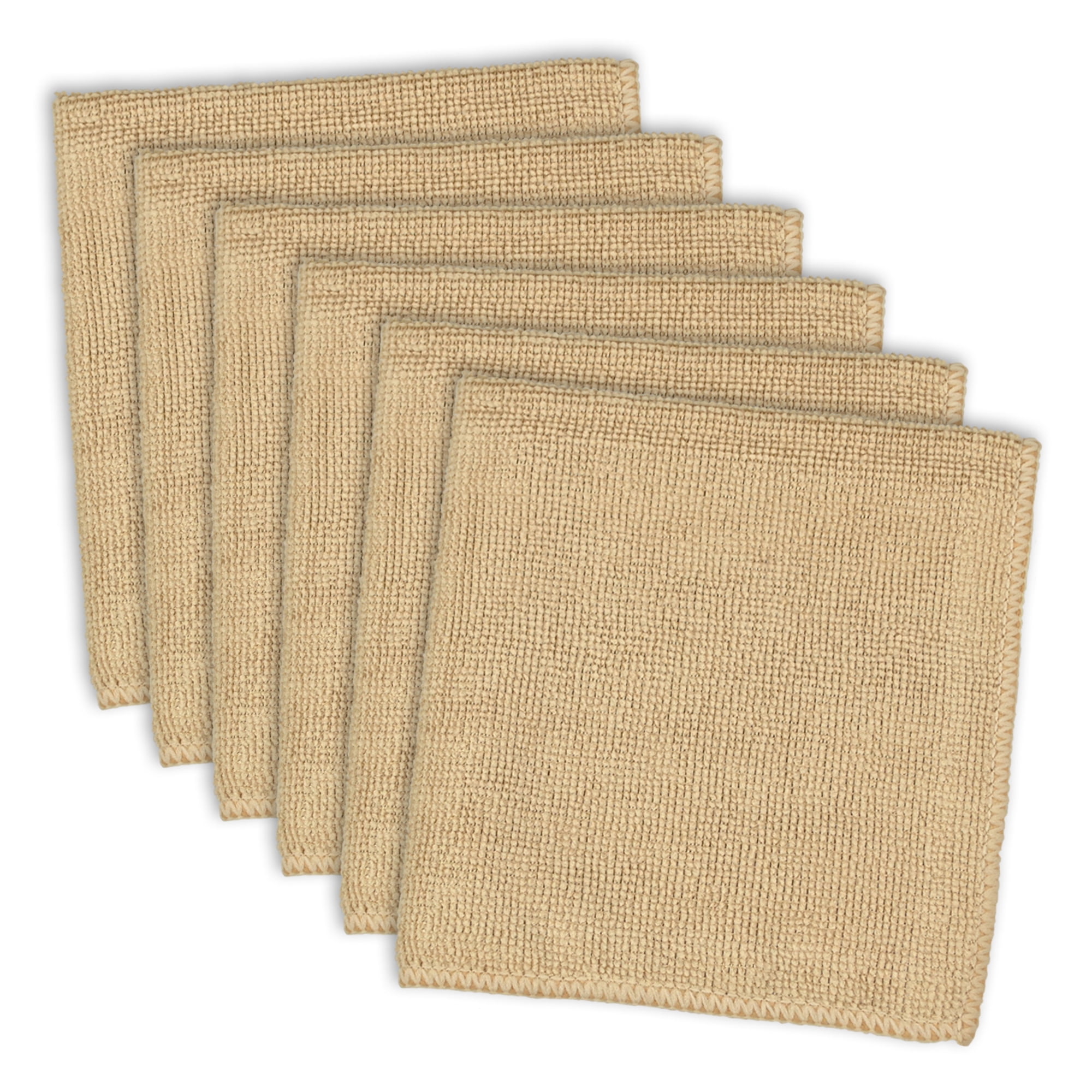 Taupe Microfiber Lint-Free Cleaning Cloth Set, 12x12, 6 Piece
