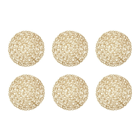 DII Taupe Woven Paper Round Placemat (Set of 6)