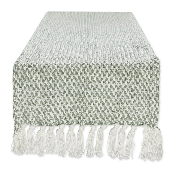 DII Textured Cotton Table Runner, Artichoke, 15"W x 72"L