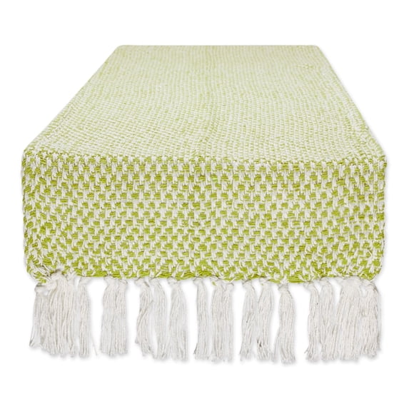 DII Textured Cotton Table Runner, Avocado, 15"W x 108"L