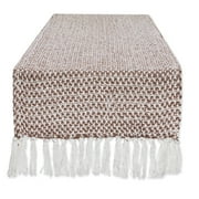 DII Textured Cotton Table Runner, Bark Brown, 15"W x 72"L