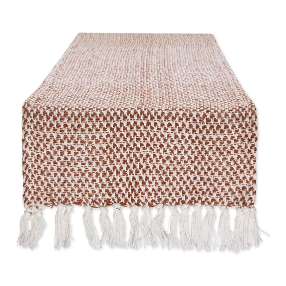 DII Textured Cotton Table Runner, Cinnamon, 15"W x 108"L