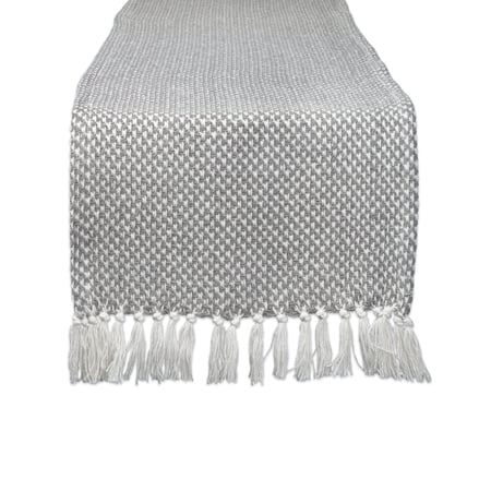 DII Textured Cotton Table Runner, Gray, 15"W x 108"L
