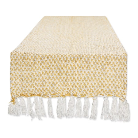 DII Textured Cotton Table Runner, Honey Gold, 15"W x 108"L
