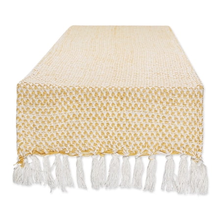 DII Textured Cotton Table Runner, Honey Gold, 15"W x 72"L