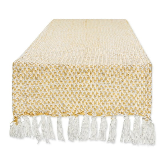 DII Textured Cotton Table Runner, Honey Gold, 15"W x 72"L