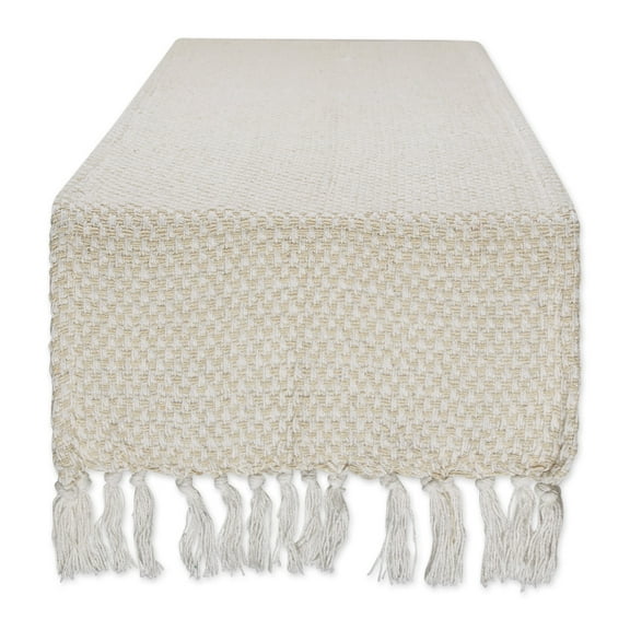 DII Textured Cotton Table Runner, Natural, 15"W x 72"L