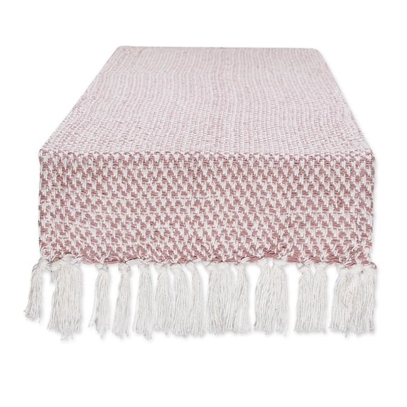 DII Textured Cotton Table Runner, Pale Mauve, 15"W x 72"L