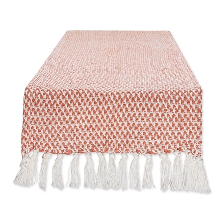 DII Textured Cotton Table Runner, Spice, 15"W x 108"L
