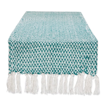 DII Textured Cotton Table Runner, Teal, 15"W x 72"L