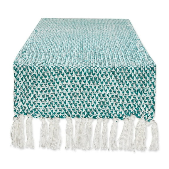 DII Textured Cotton Table Runner, Teal, 15"W x 72"L