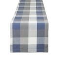 thumbnail image 1 of DII Tri-Color Checkered Cotton Table Runner, French Blue, 14"W x 108"L, 1 of 3