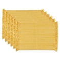 thumbnail image 1 of Contemporary Home Living Variegated Fringed Cotton Placemats - 19" - Golden Yellow - Set of 6, 1 of 2
