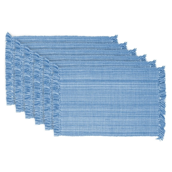 Variegated Light Blue Fringe Placemat (Set of 6)