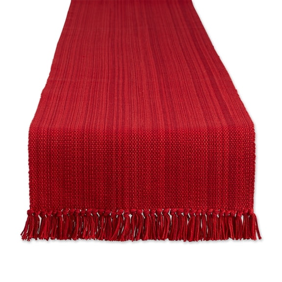 DII Variegated Fringe Table Runner, Tango Red, 13x72"
