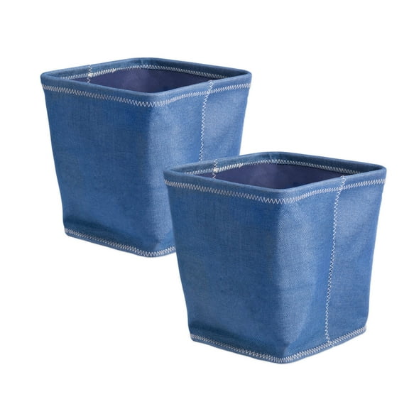 DII Poly Bin Zig-Zag Stitch Variegated Blue Trapezoid (Set of 2)