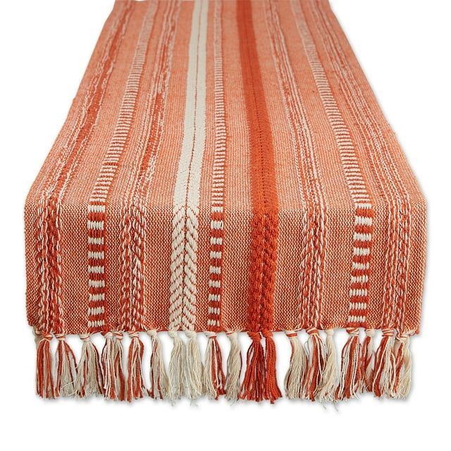 DII Vintage Red Braided Stripe Table Runner