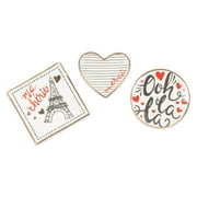DESIGN IMPORTS DII Wedding Collection Home Essentials for Newlyweds, Assorted Catchall Set, I Love Paris, 3 Piece