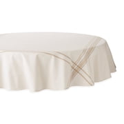 dii 100% cotton machine washable, everyday french stripe kitchen tablecloth for dinner parties, summer & outdoor picnics-70 seats 4 to 6 people, tablecloth-70 round, chambray white
