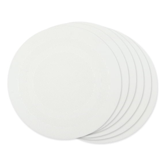 DII White Round PVC Doubleframe Placemat 6 Piece