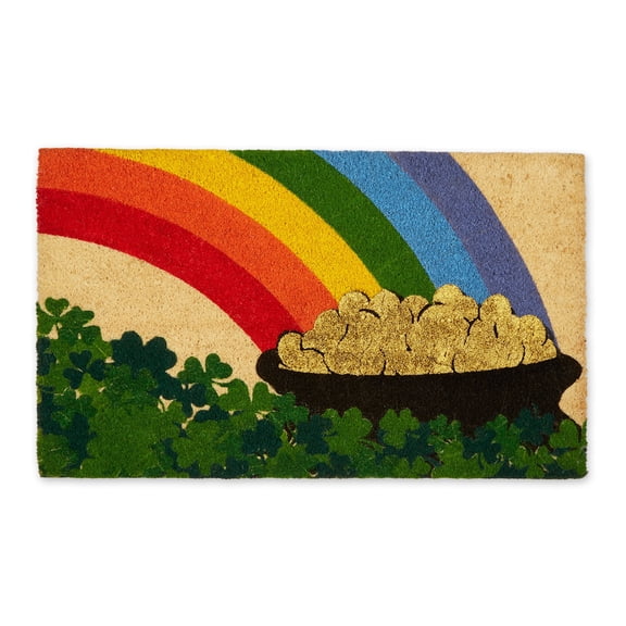DII Woven Cotton Area Throw Rug, Small Rug, 17x29", Pot of Gold Glitter