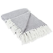 DII Woven Decorative Throw, 50"x60", 100% Cotton, Gray